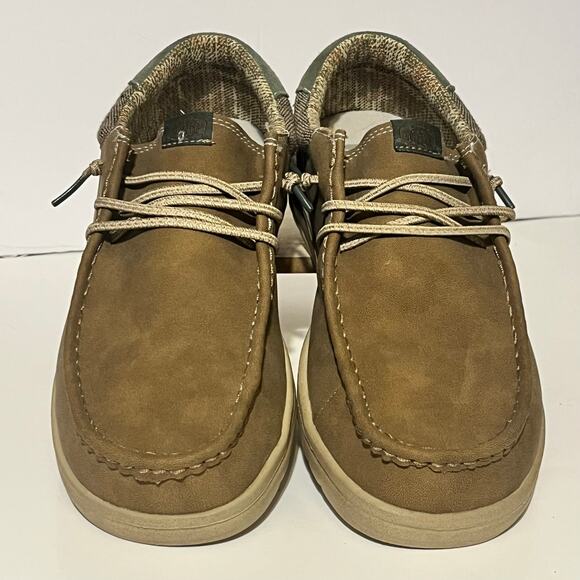 NWOT Hey Dude Paul Nut/Tan Casual Moccasin Sneakers Men Sz 11 Aztec Leather - Picture 3 of 7